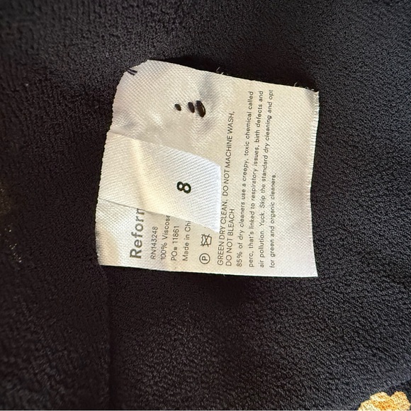 Reformation Black Floral Midi Dress Size 8 - Picture 10 of 10